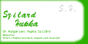 szilard hupka business card